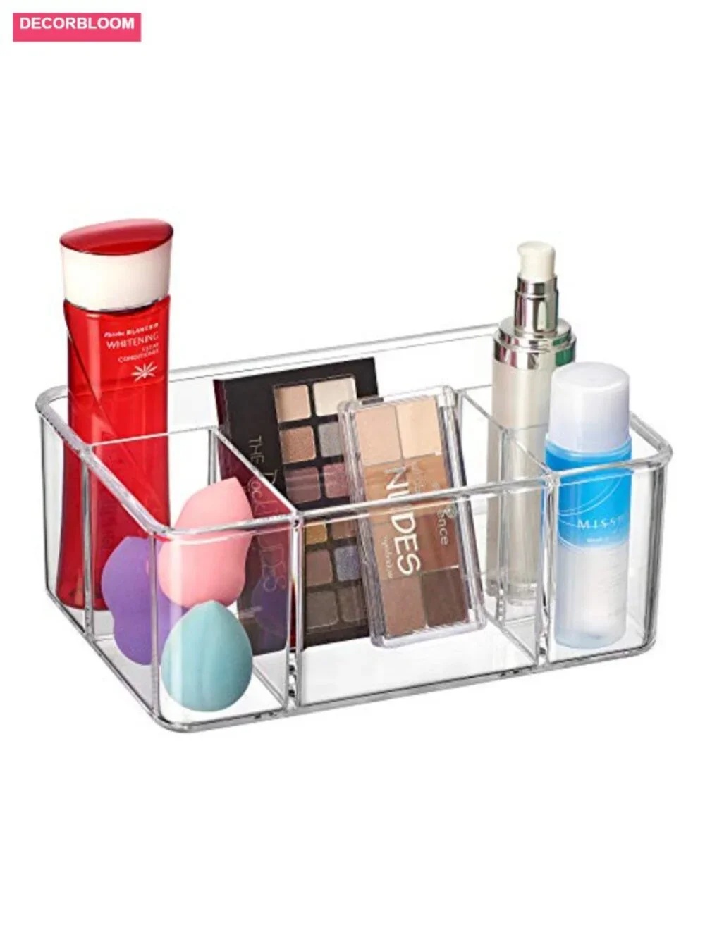 Acrylic 5-Compartment Makeup Organizer, Cosmetic Storage